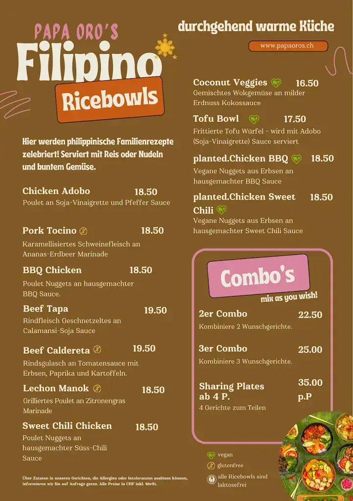Menu_PAPA ORO's Bremgarten - Filipino Restaurant & Café_Bremgarten_image_2