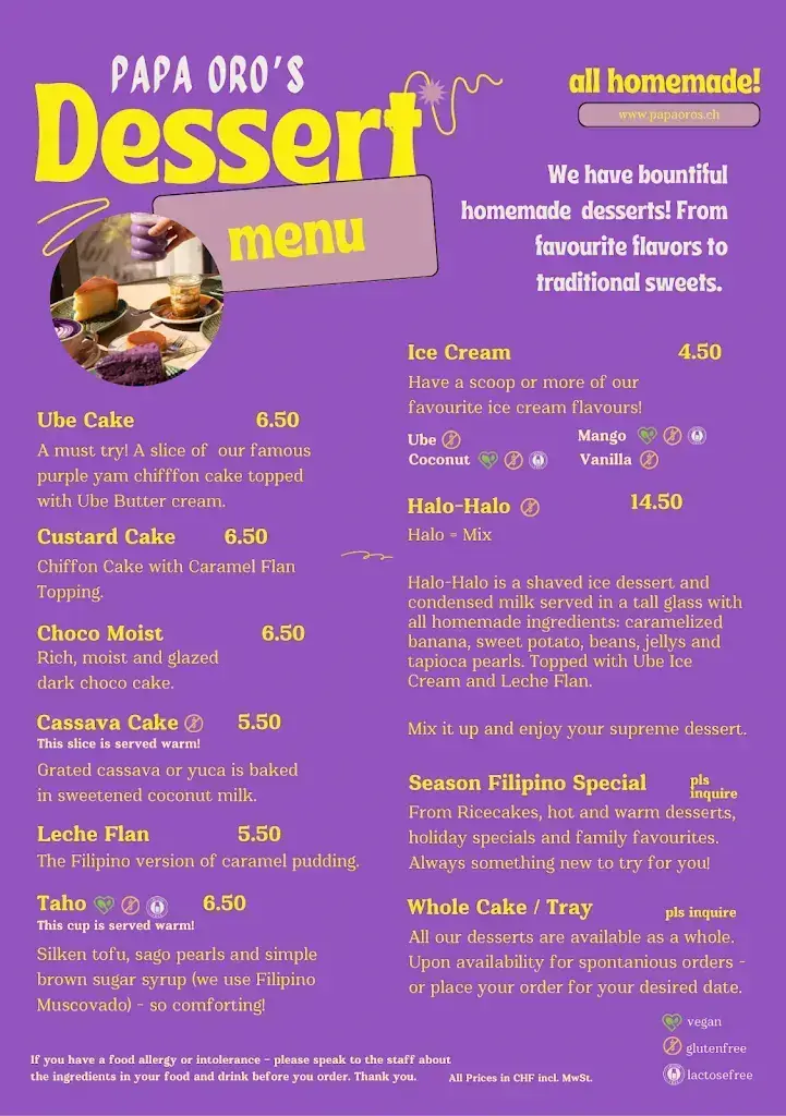 Menu_PAPA ORO's Bremgarten - Filipino Restaurant & Café_Bremgarten_image_4