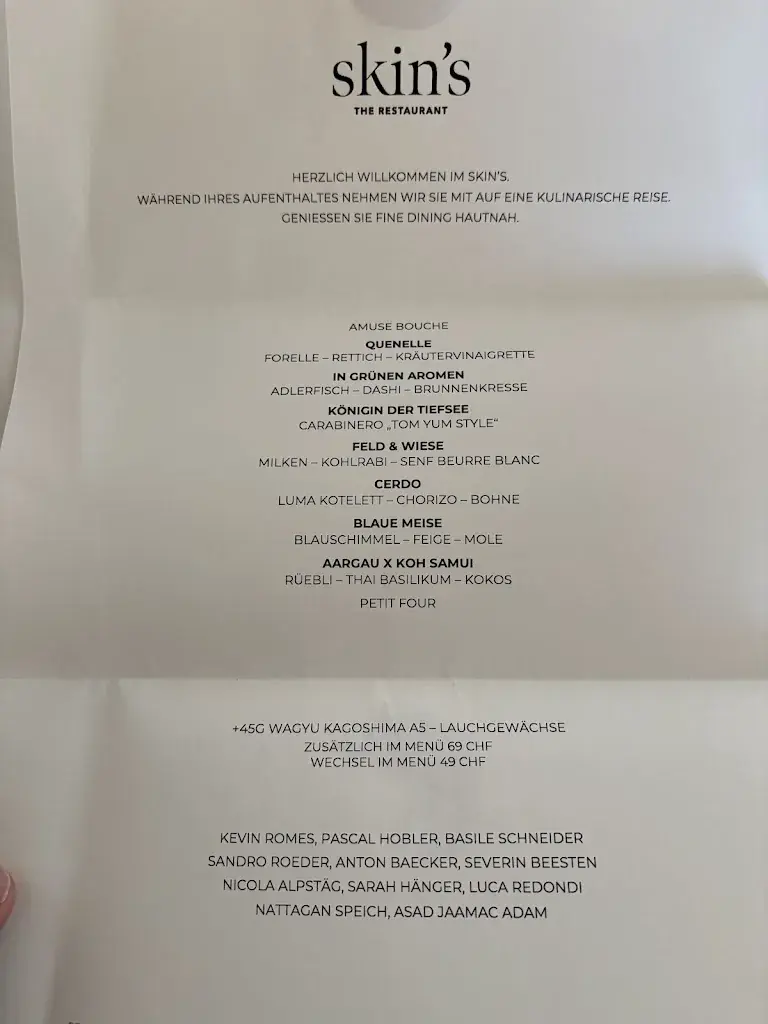 Skin's – the Restaurant restaurant à Lenzburg