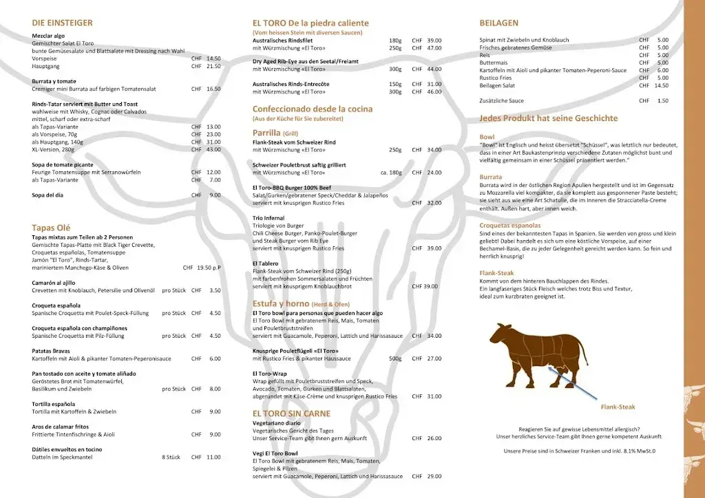 El Toro Restaurant in Villmergen