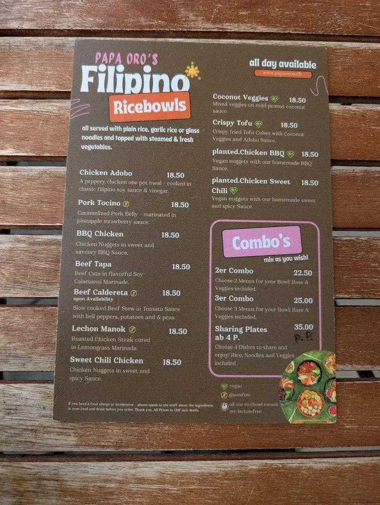 PAPA ORO‘s Brugg - Filipino Restaurant & Café_Brugg_menu_image_1