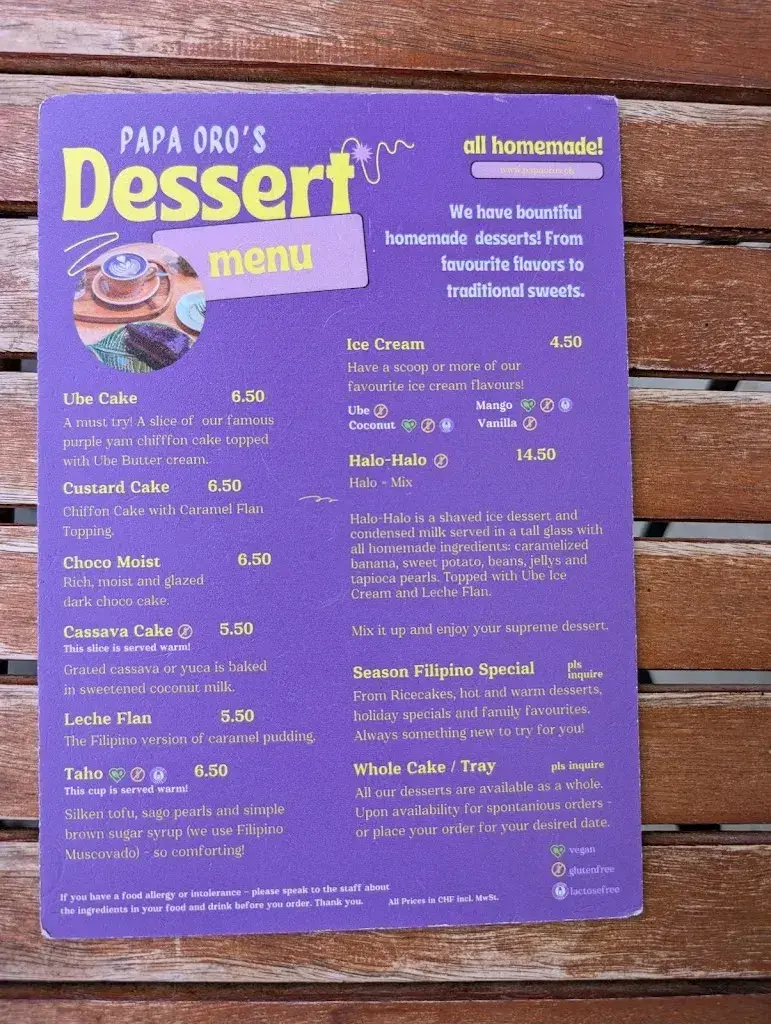 Menu_PAPA ORO‘s Brugg - Filipino Restaurant & Café_Brugg_image_3