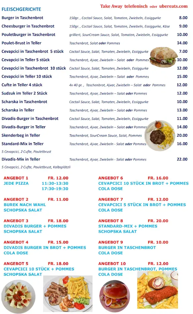 Menu_DiVaDiS Italienische- Balkanische Küche, Burek, Cevapcici, Pizza, Pide_Schinznach-Bad_image_1