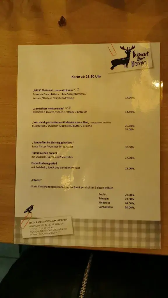 Hotel Hirschen restaurant in Villigen