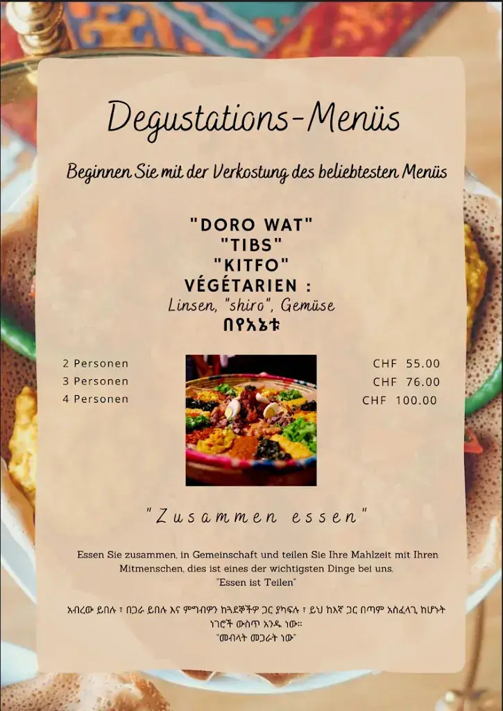 Habesha, Specialites Erytreennes et Ethiopiennes restaurant à Biel