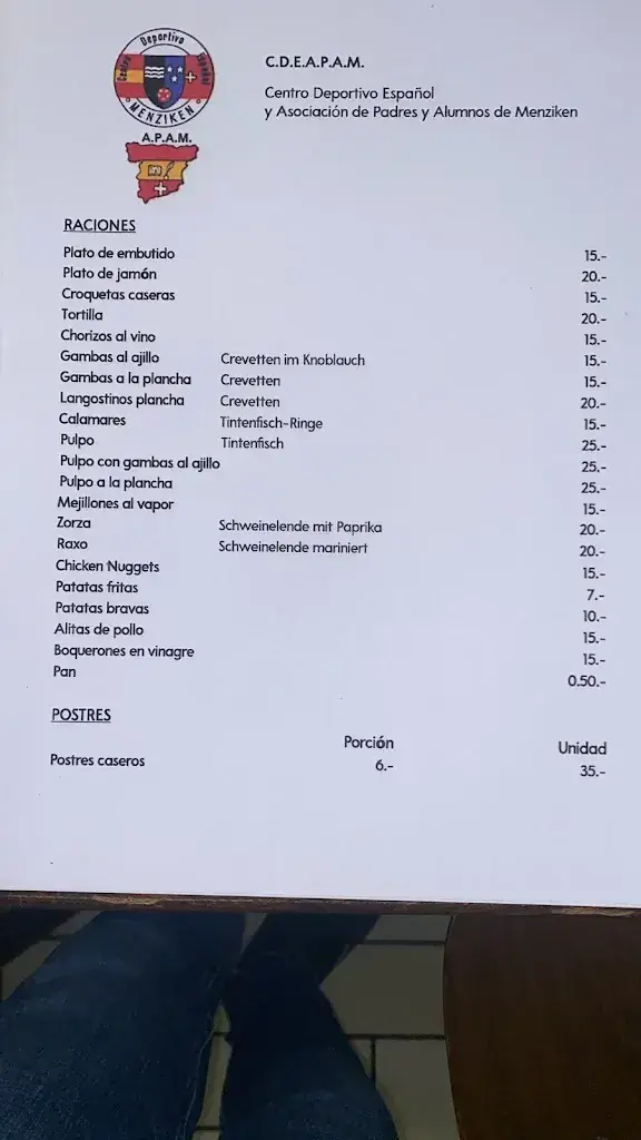 Menu_Centro Español_Menziken_immagine_2