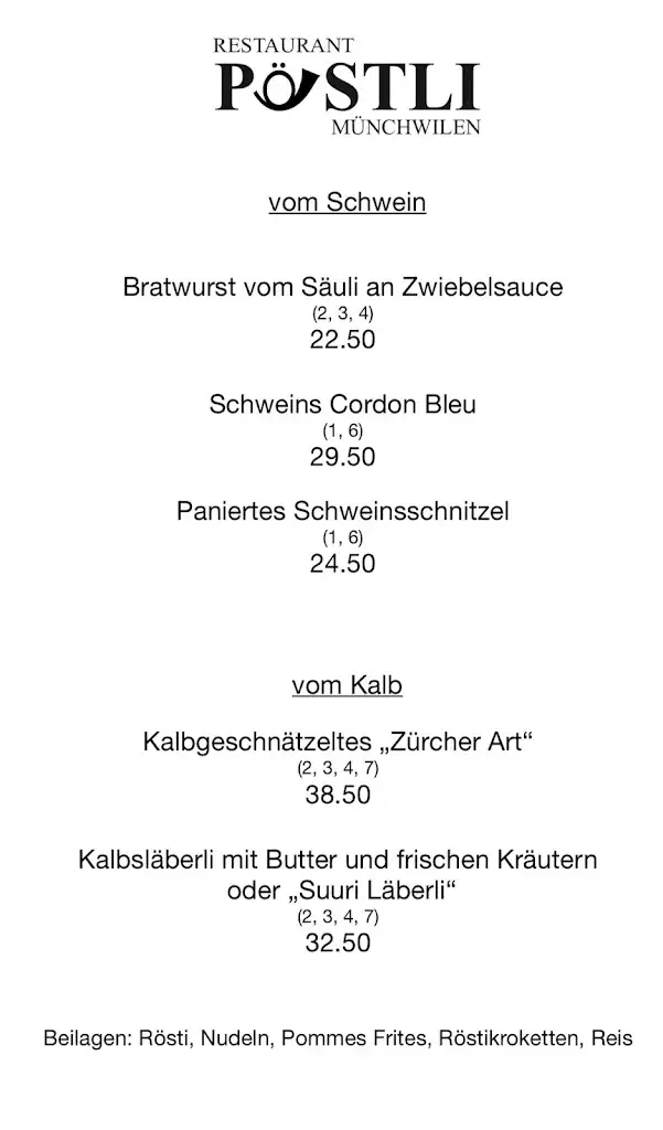 Menu_Restaurant Pöstli, Münchwilen AG_Münchwilen_imagen_2