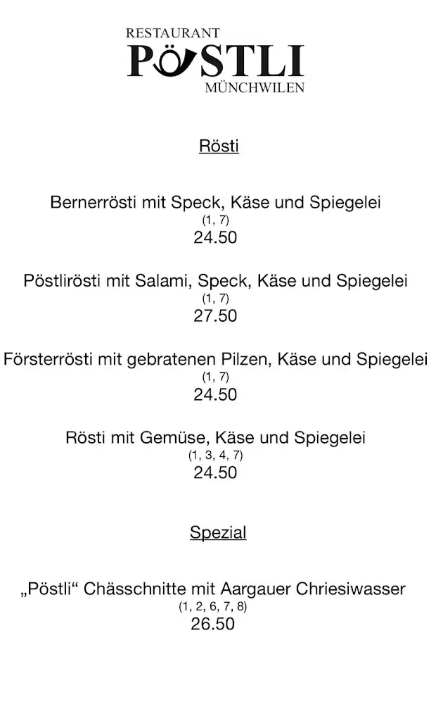 Menu_Restaurant Pöstli, Münchwilen AG_Münchwilen_imagen_3