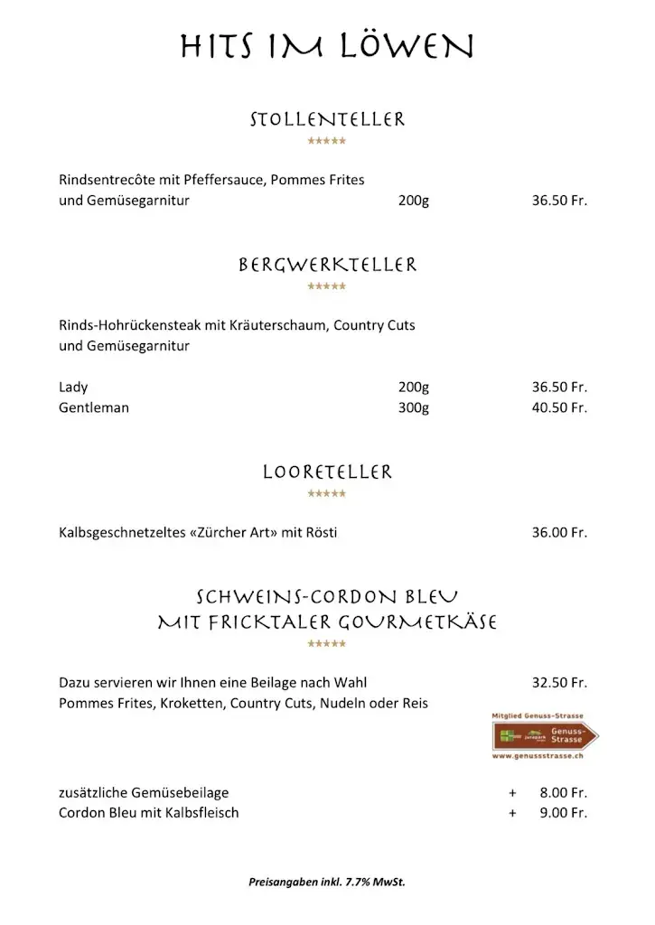 Gasthof Löwen Herznach restaurante en Herznach