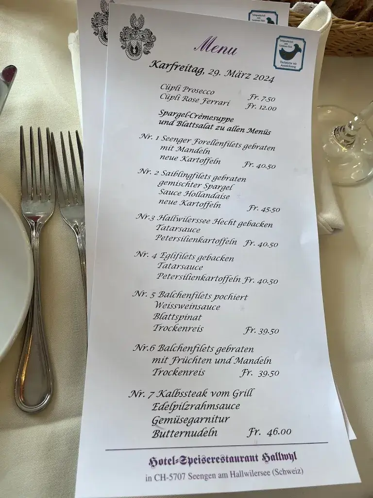 Menu_Hotel-Speiserestaurant Hallwyl AG_Seengen_image_1