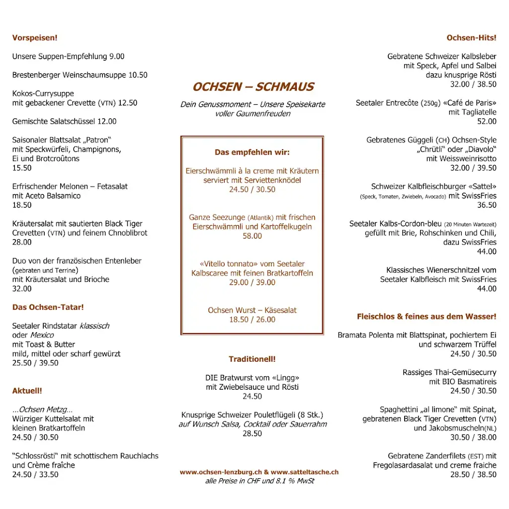 Menu_Restaurant & Bar Satteltasche im Ochsen Lenzburg_Lenzburg_image_1