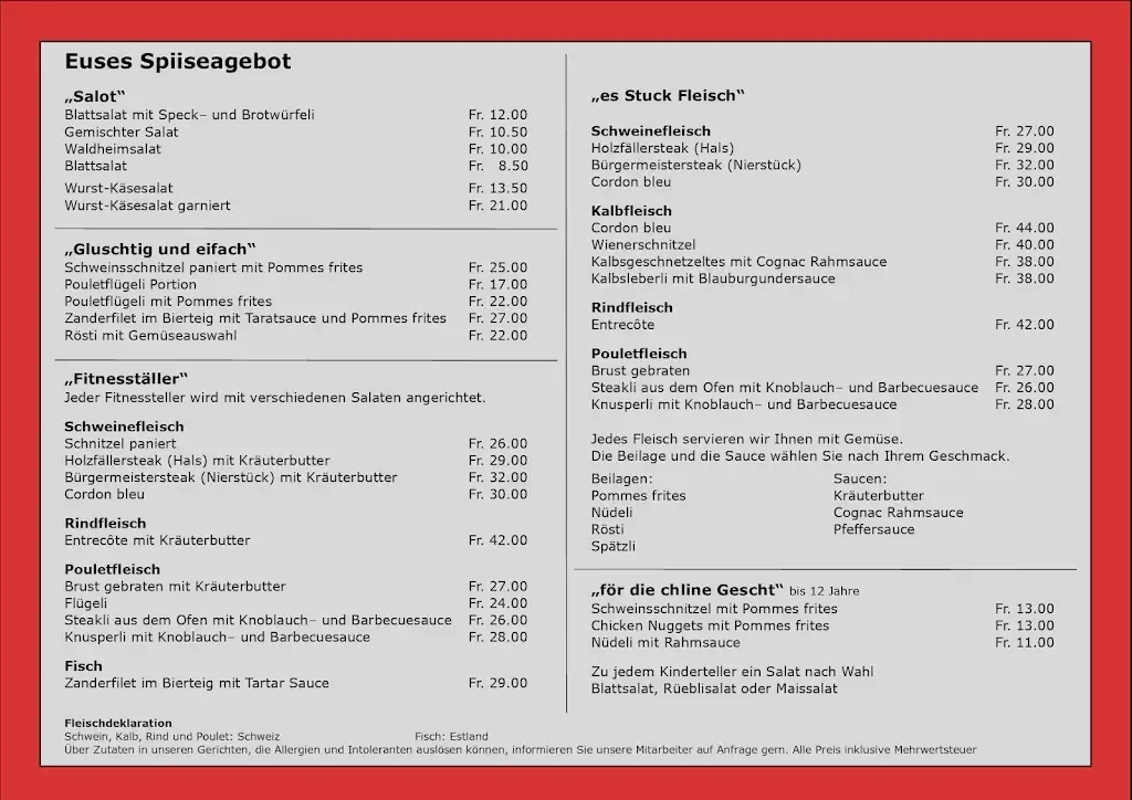 Restaurant Waldheim, Hettenschwil restaurant in Hettenschwil