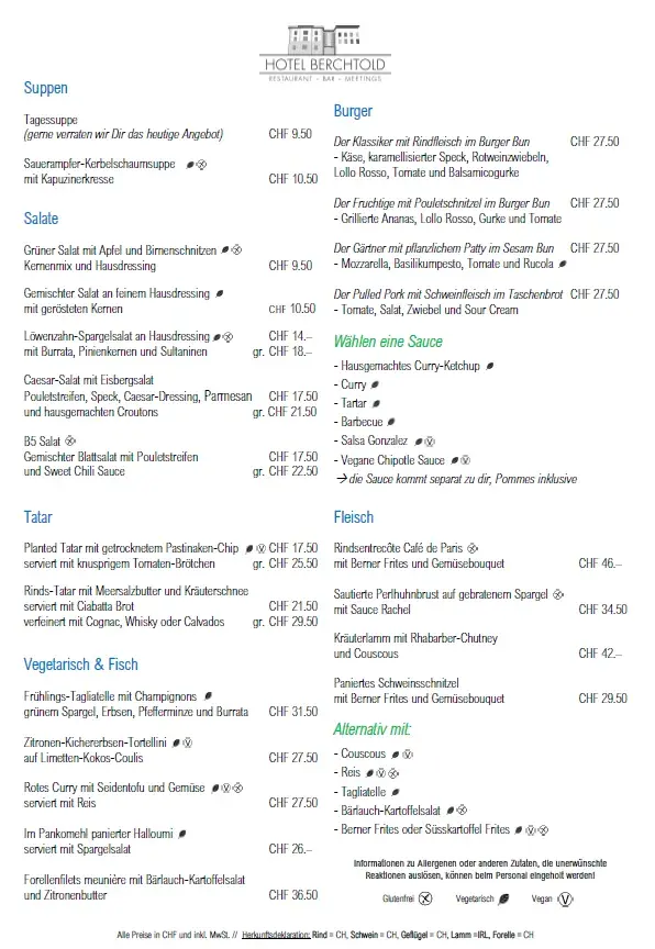 Menü_Restaurant & Bar B5_Burgdorf_Bild_1