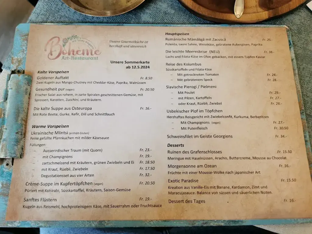 Menu_Bohème Art-Restaurant_Rheinfelden_image_2