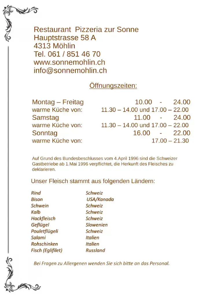 Restaurant Sonne ristorante a Möhlin