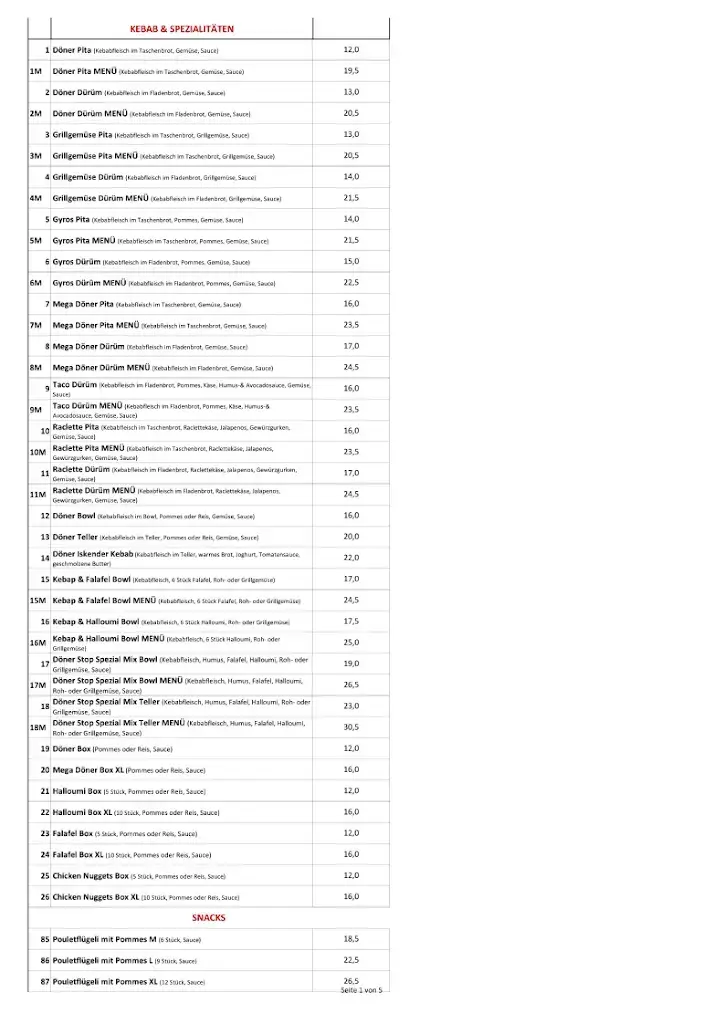 Menü_Döner Stop, Oftringen_Oftringen_Bild_2