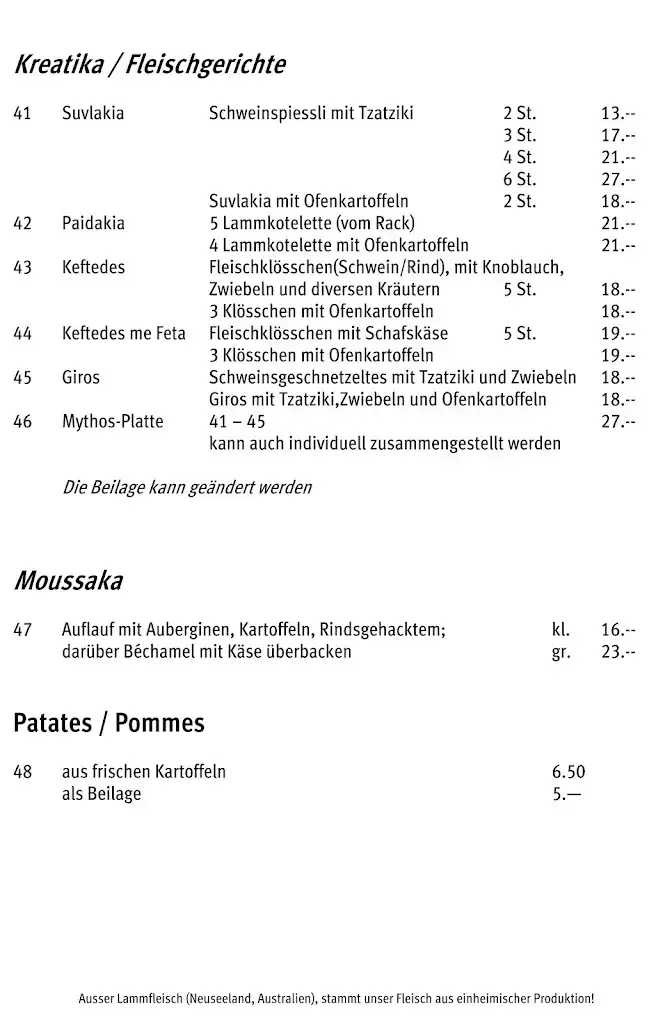 Menu_Griechische Taverne Ouzeri Mythos_Rothrist_image_2