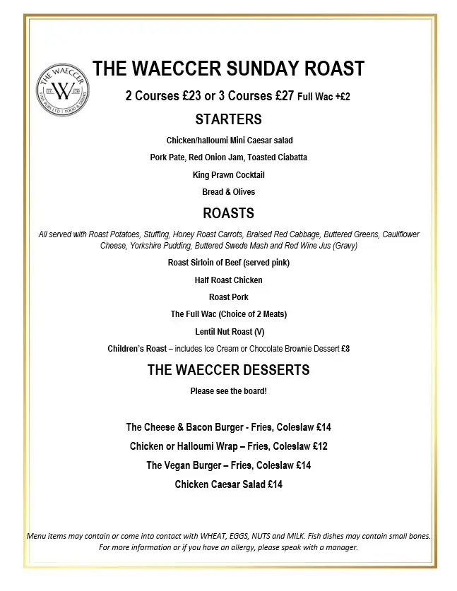 Menu_The Waeccer_Great Wakering_image_3