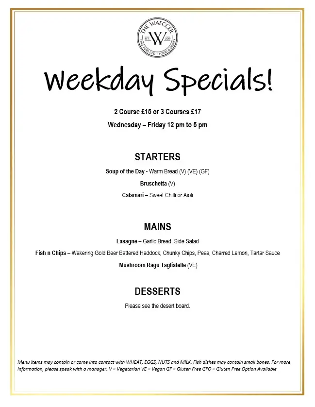 Menu_The Waeccer_Great Wakering_image_4