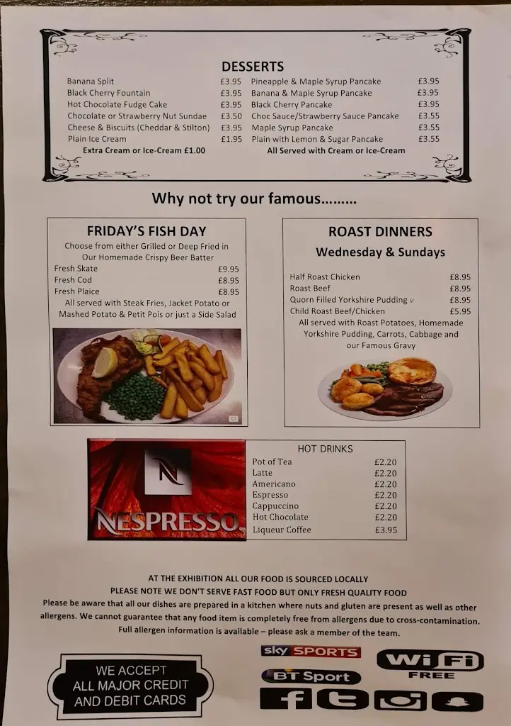 Menu_The Exhibition Inn_Great Wakering_image_1