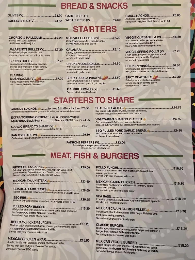 Menu_Pieno-Lleno Restaurant_Great Wakering_immagine_1