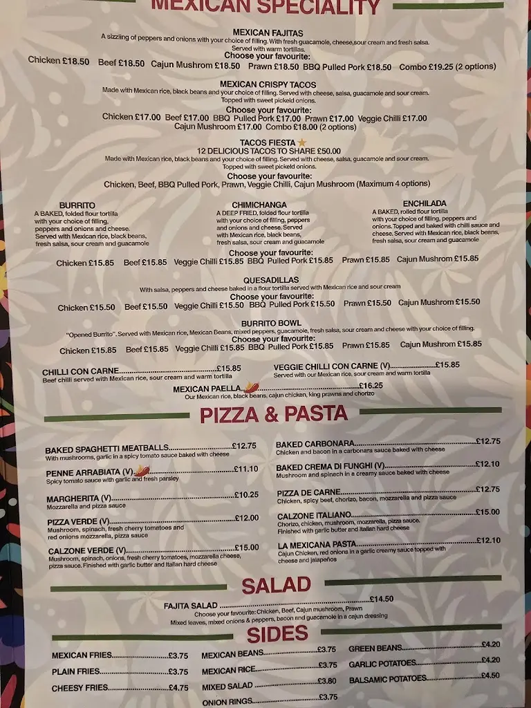Menu_Pieno-Lleno Restaurant_Great Wakering_immagine_2