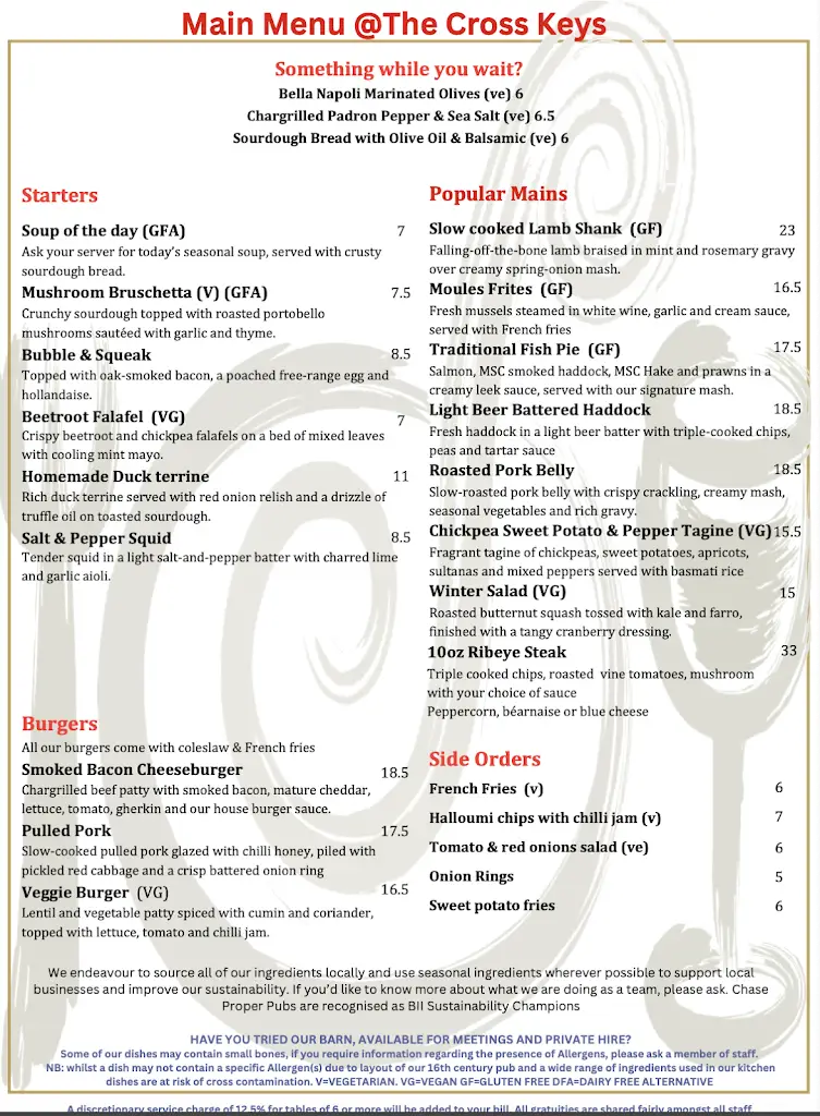 Menu_The Cross Keys_Great Missenden_image_1