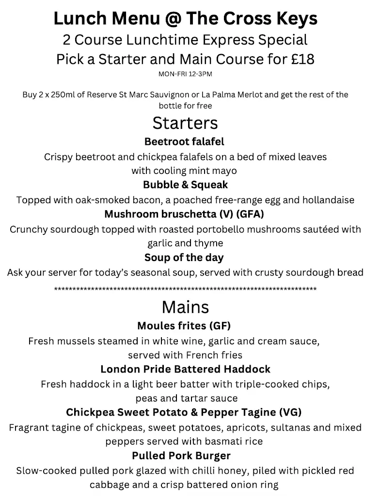 Menu_The Cross Keys_Great Missenden_image_3