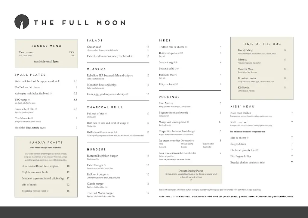 Menu_The Full Moon_Great Missenden_image_1