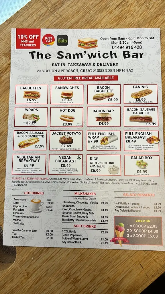 Menu_The Sam'Wich Bar_Great Missenden_immagine_1