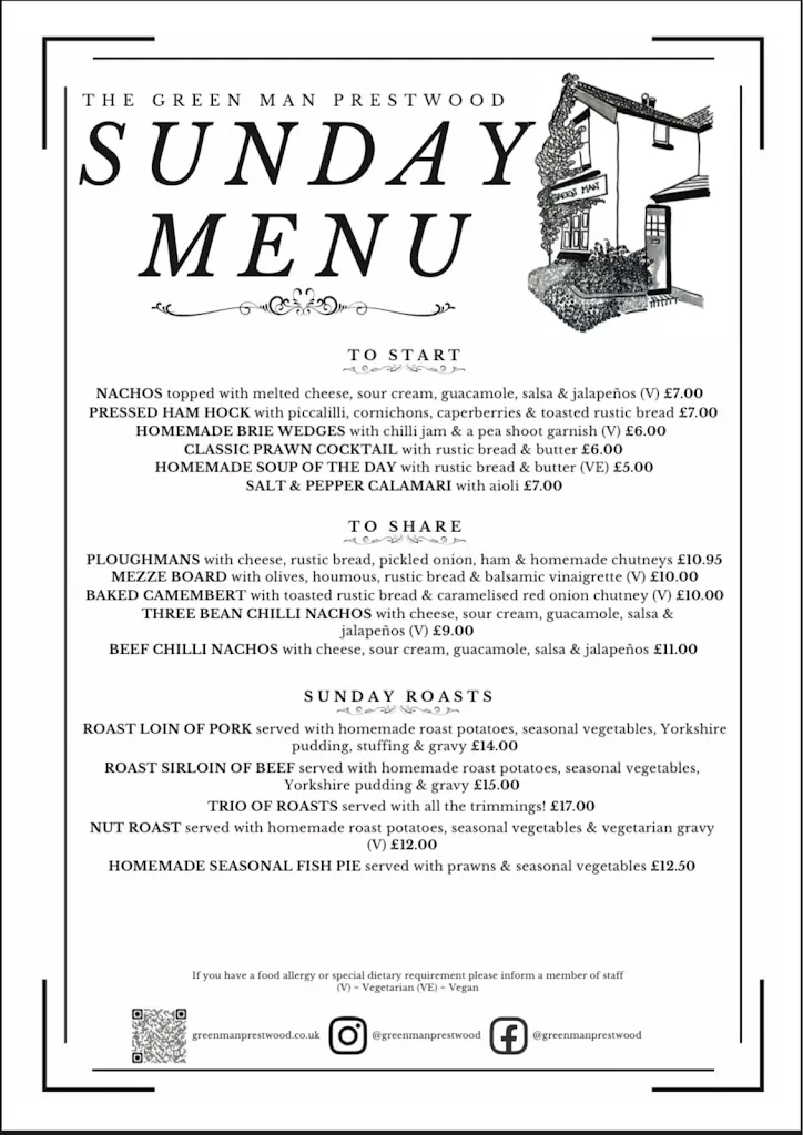 Menu_The Green Man Prestwood_Great Missenden_image_1
