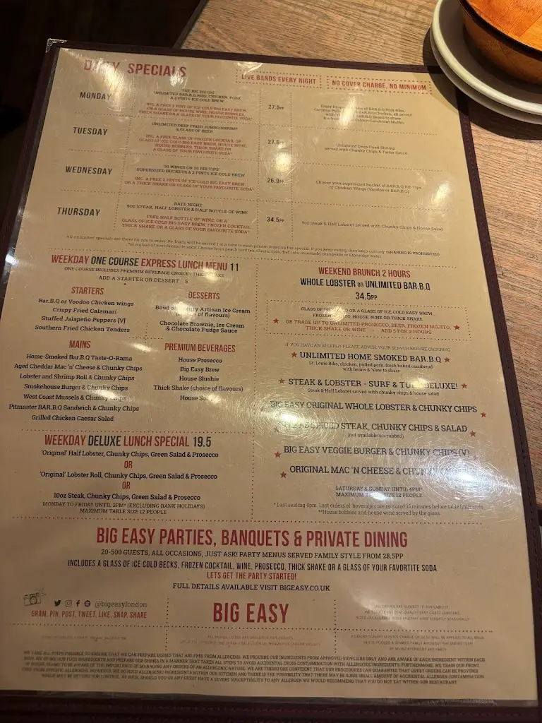 Menu_Big Easy Bar.B.Q & Crabshack - Bluewater_Greenhithe_image_3