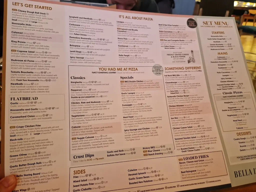 Menu_Bella Italia - Bluewater_Greenhithe_image_1