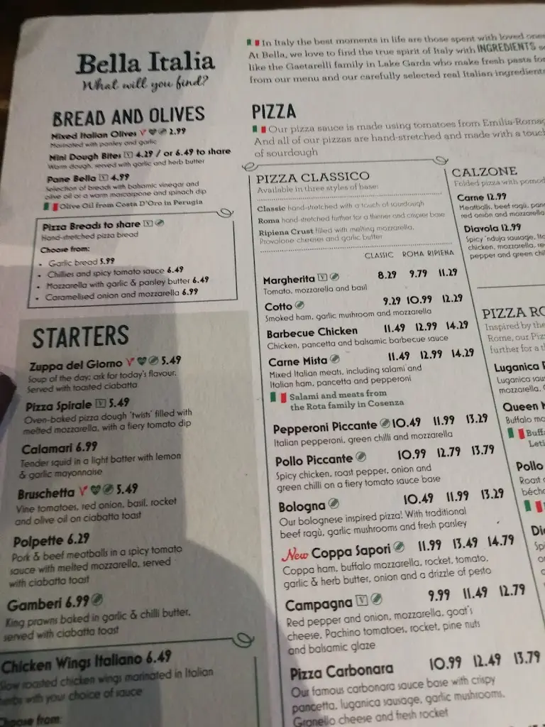 Menu_Bella Italia - Bluewater_Greenhithe_image_3