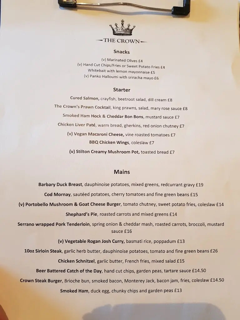 Menu_Crown at Great Ellingham_Attleborough_image_1
