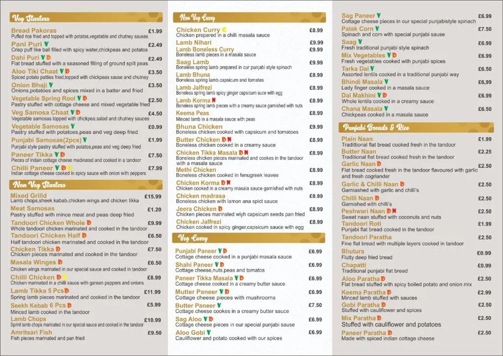 Menu_Royal E Punjab_Greenford_image_1