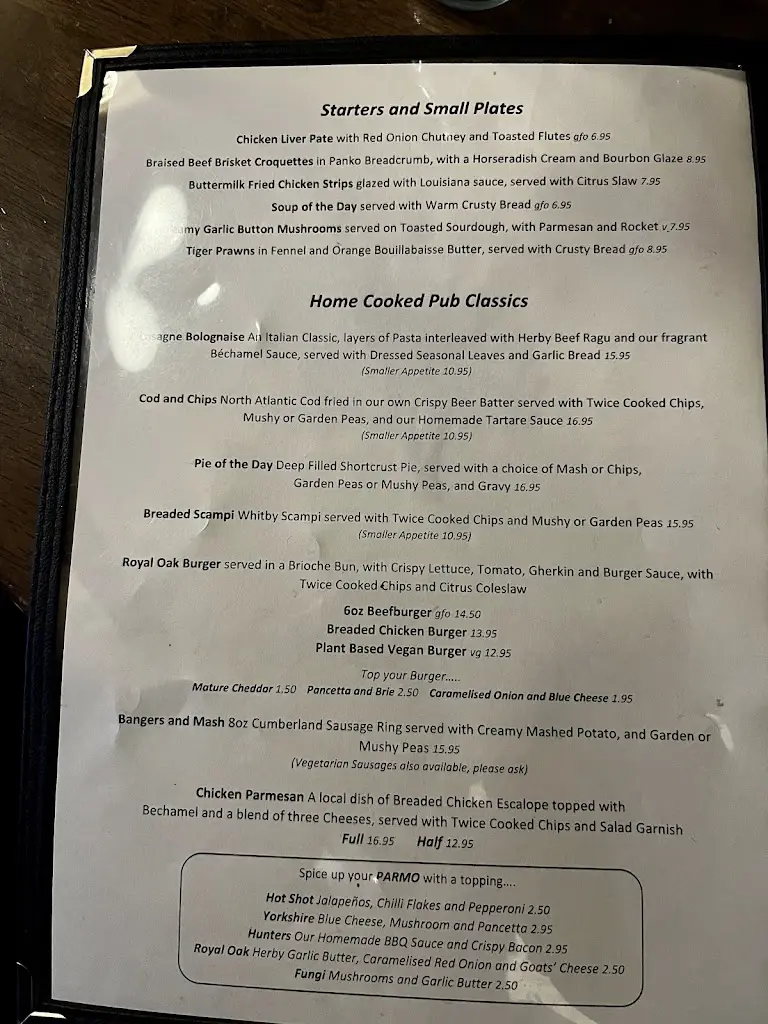 Menu_Royal Oak, Great Ayton_Great Ayton_image_3