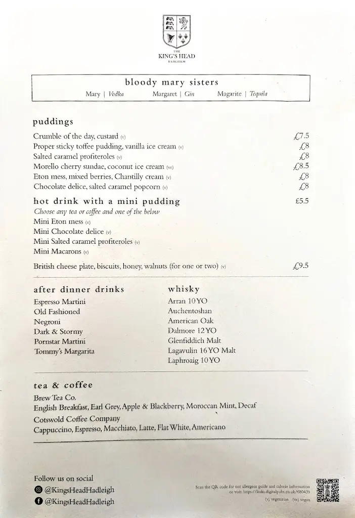 Menu_Kings Head_Hadleigh_immagine_1