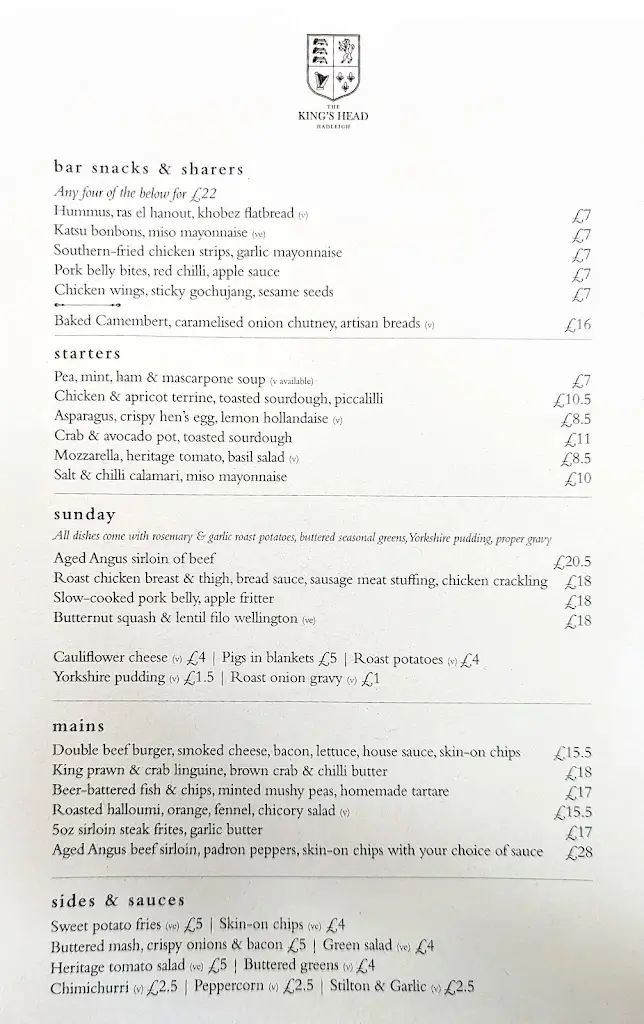 Menu_Kings Head_Hadleigh_immagine_2