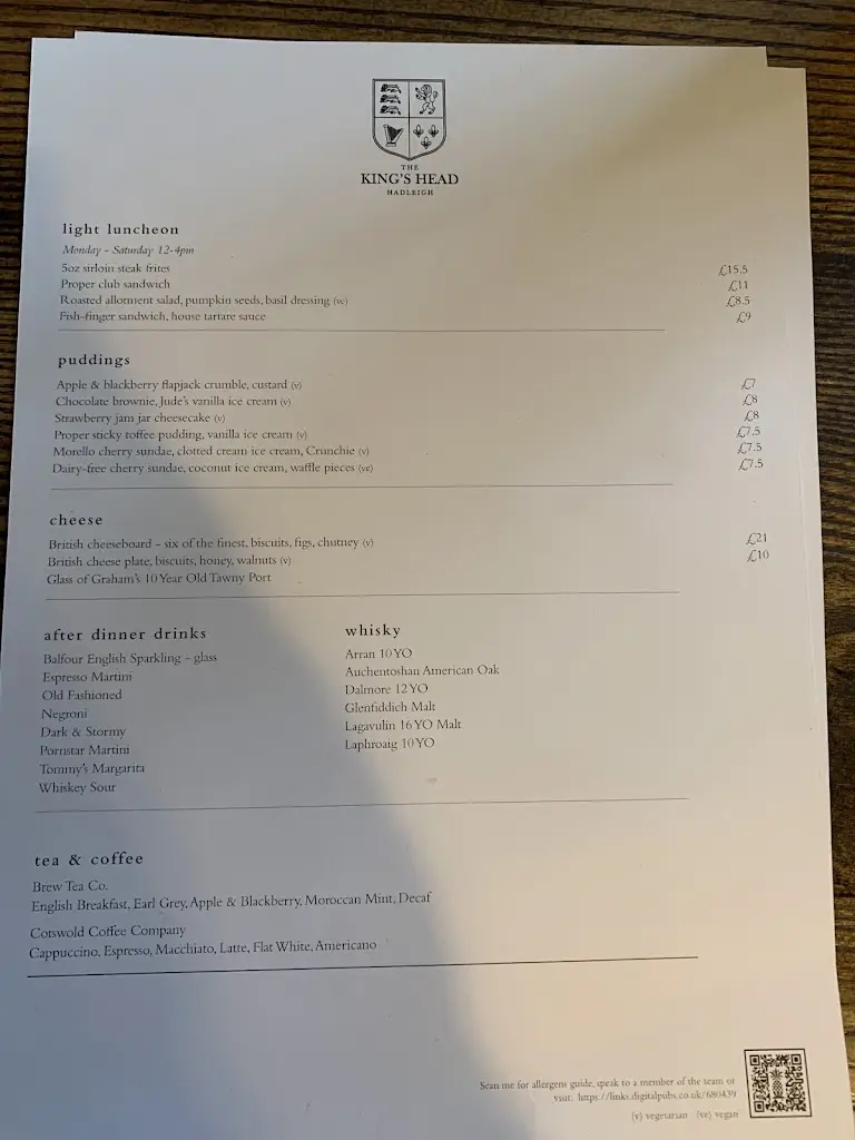Menu_Kings Head_Hadleigh_immagine_4