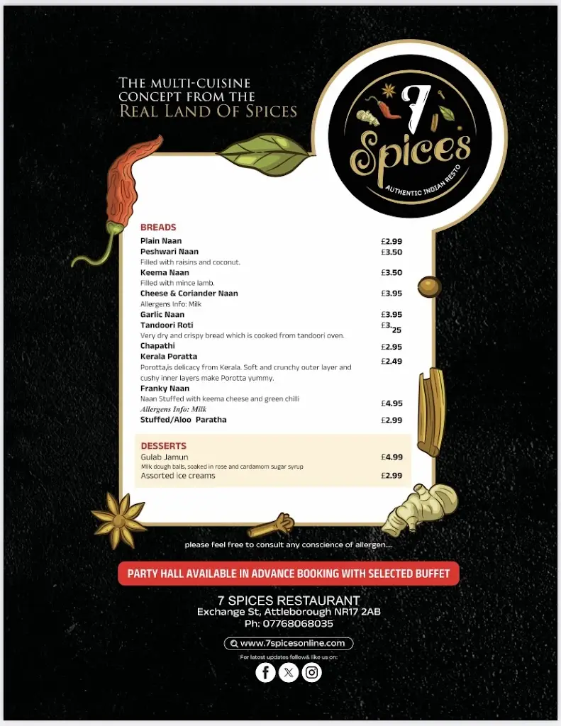 Menu_7 Spices_Attleborough_image_2