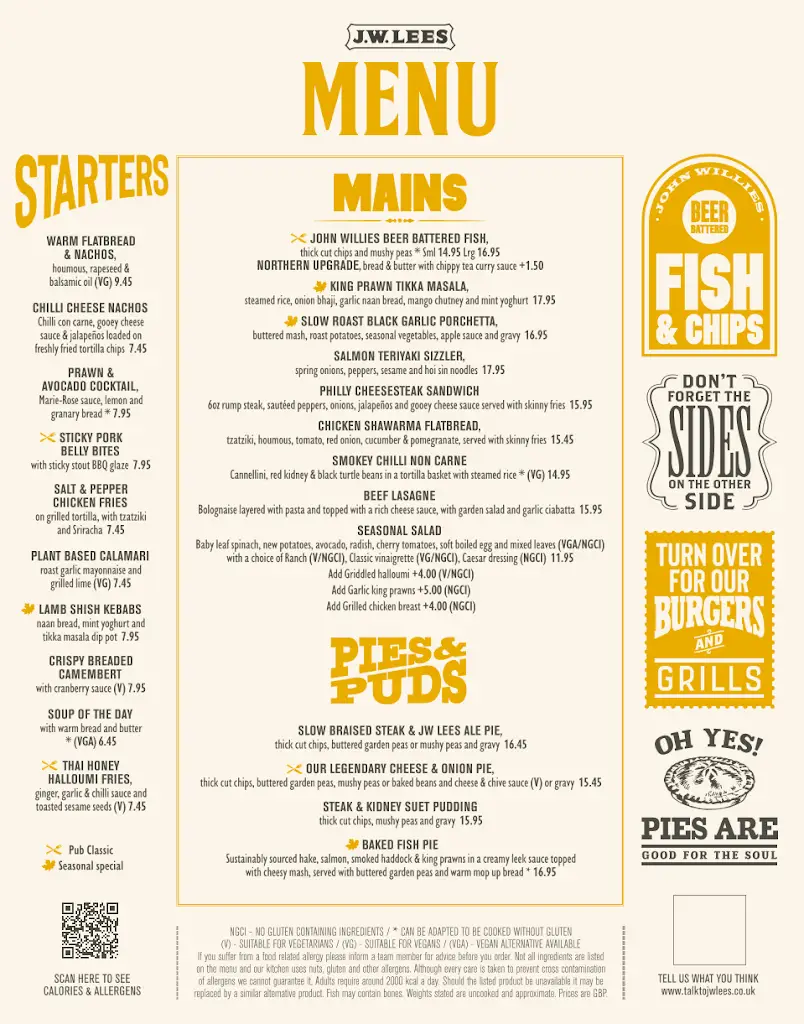 Menu_The Royal George_Greenfield_image_1