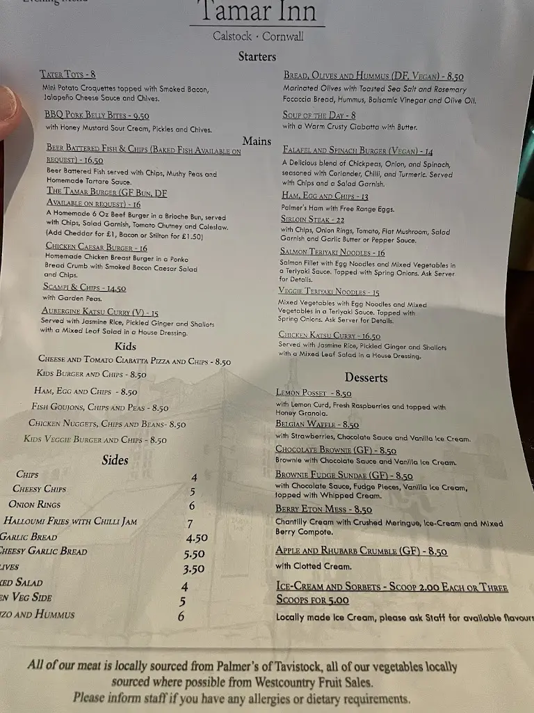 Menu_The Tamar Inn_Gunnislake_image_1