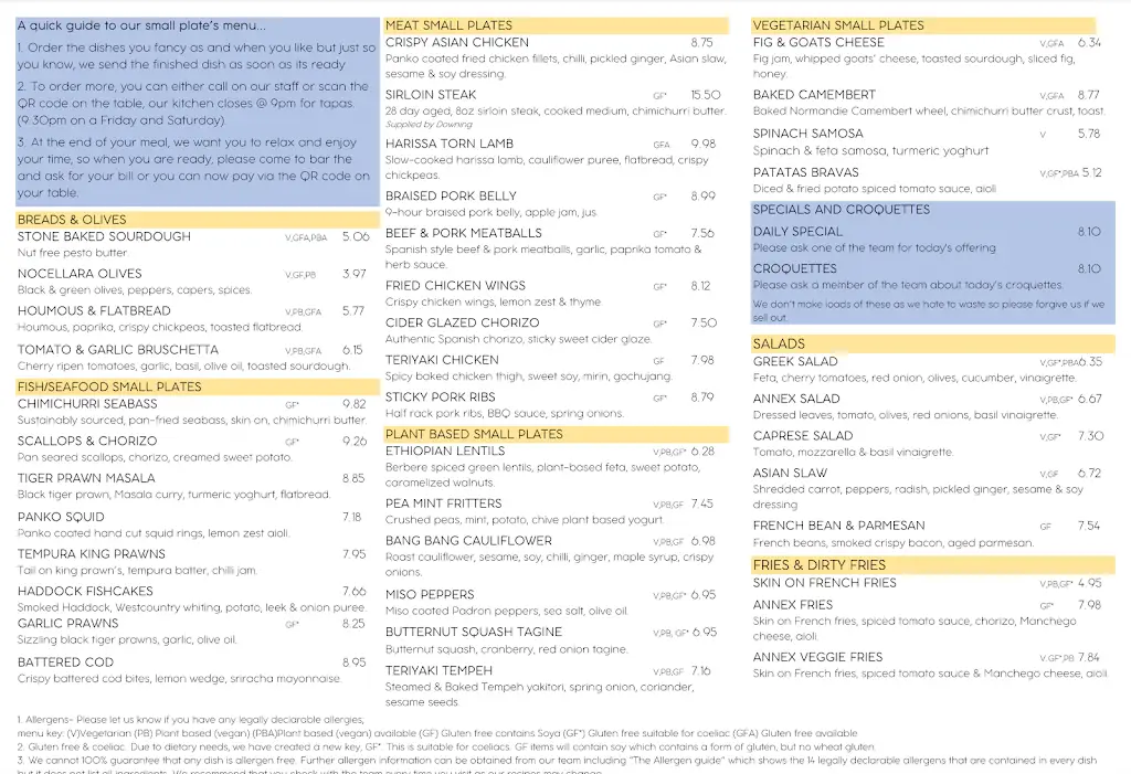 Menu_The Annex Tavistock_Gunnislake_image_4