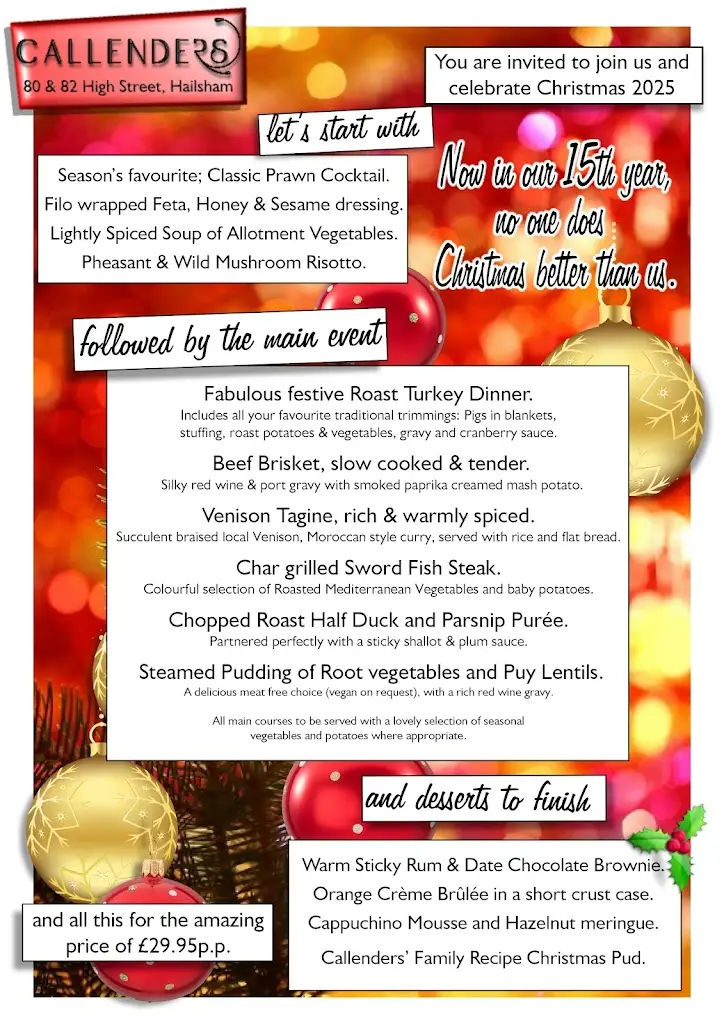 Menu_Callenders Restaurant_Hailsham_image_1