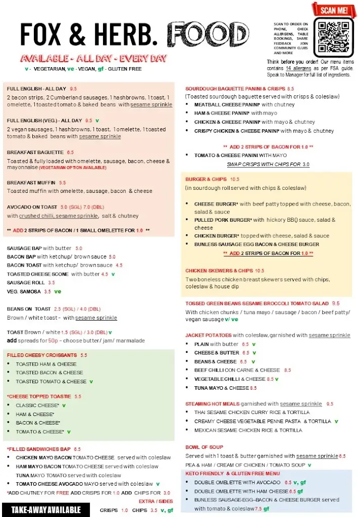 Menu_Fox & Herb - Gourmet Café & Restaurant_Halstead_image_2