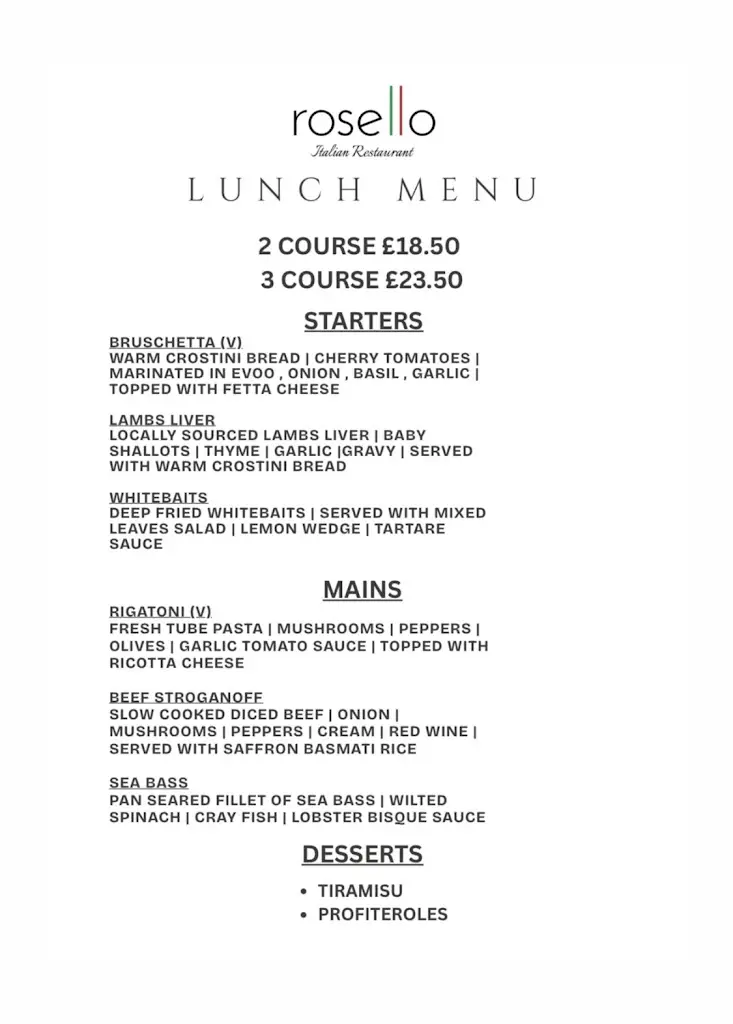 Menu_Rosello Restaurant_Albrighton_image_1
