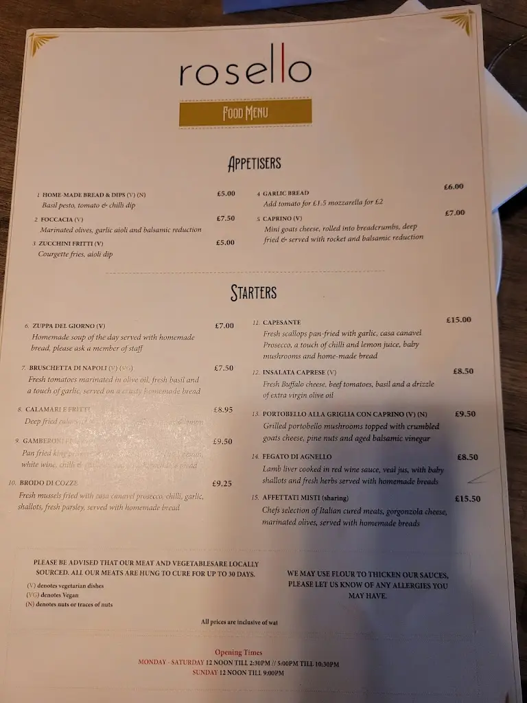 Menu_Rosello Restaurant_Albrighton_image_3