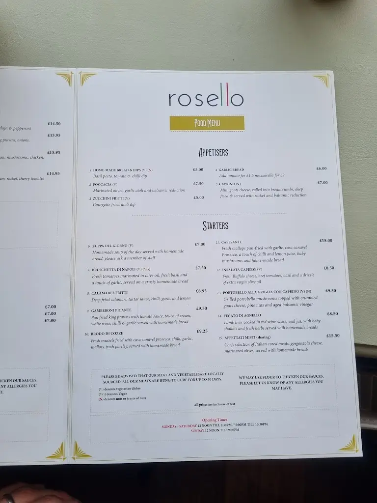 Menu_Rosello Restaurant_Albrighton_image_4