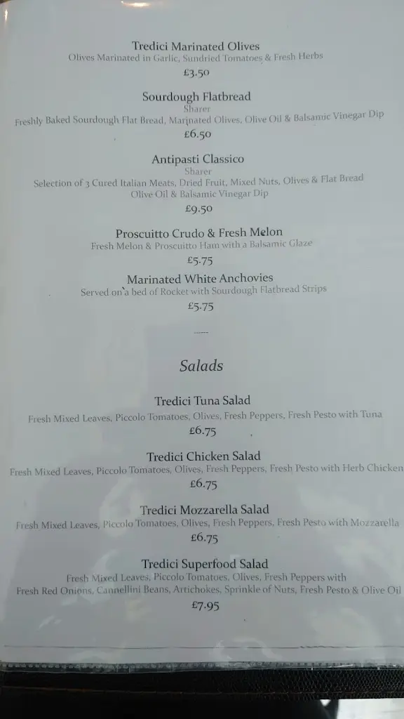 Menu_Tredici Wood Fired Pizzeria_Grimsby_image_3